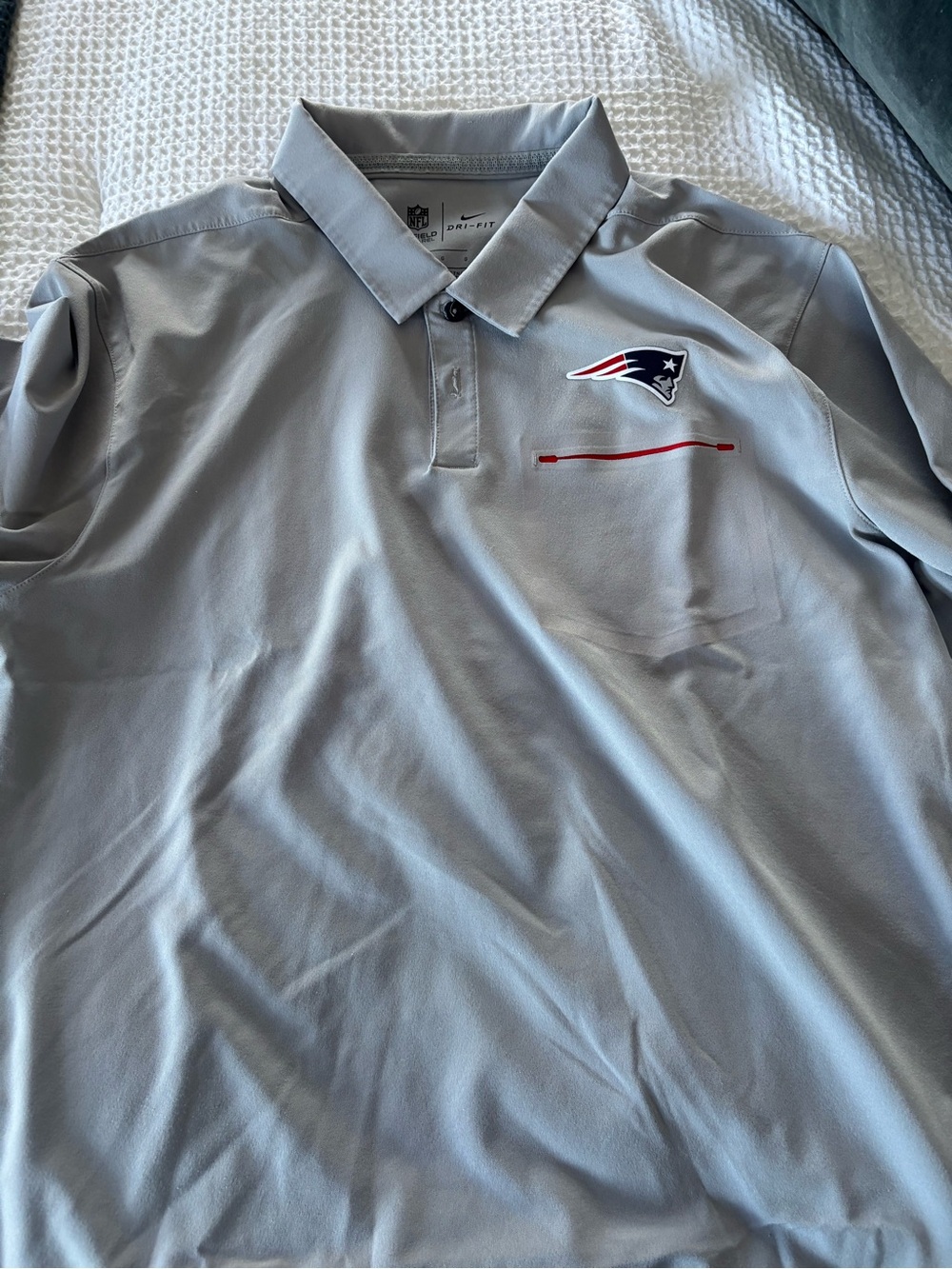 NFL Light Gray Polo with Patriots Logo